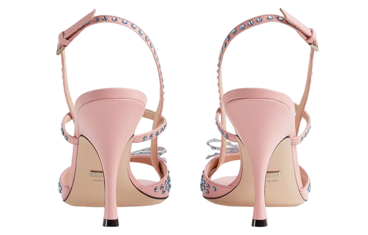 Shop (W) Sandali Gucci in Pelle ''Fiocco di Cristallo Rosa Chiaro'' 674785-CQXH0-5864