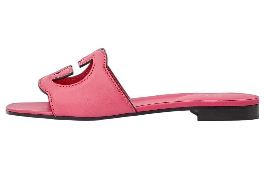 (Women) Gucci Leather Sandal 'Double G Hollow Pink' 742058-US000-6627