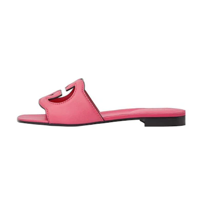 (W) Gucci Leather Sandal 'Double G Hollow Pink'