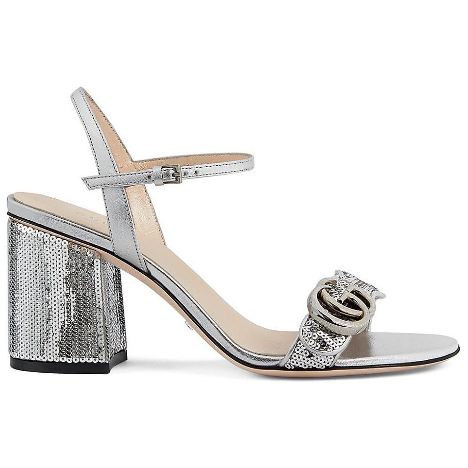 Order (W) Sandali in Pelle Gucci ''Logo Argento'' 646554-2MO70-8174