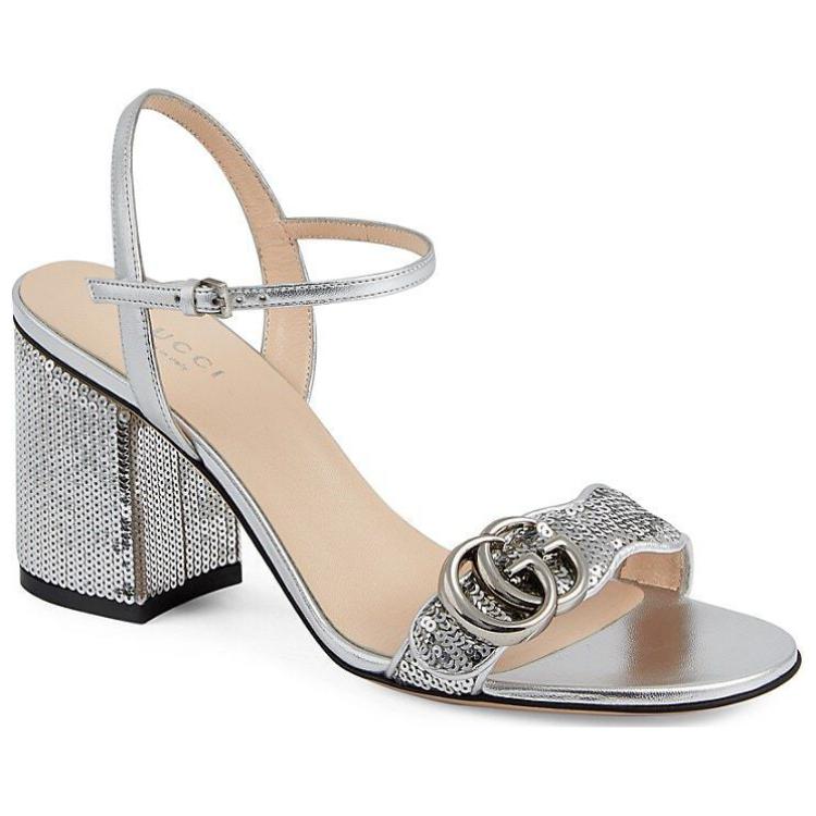 (W) Gucci Leather Sandal 'Silver Logo' 圖 3