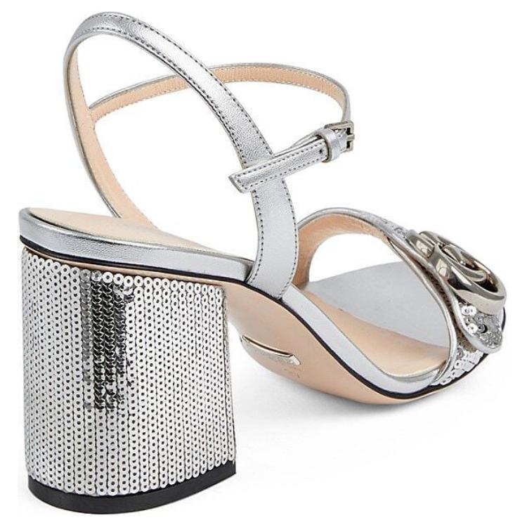 (W) Gucci Leather Sandal 'Silver Logo' 圖 4