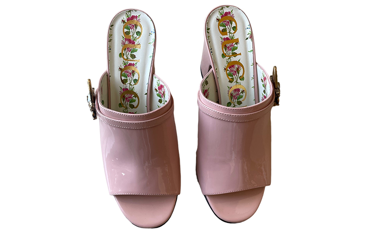 (W) Gucci Leather Sandal With Bee 'Pink' 圖 4