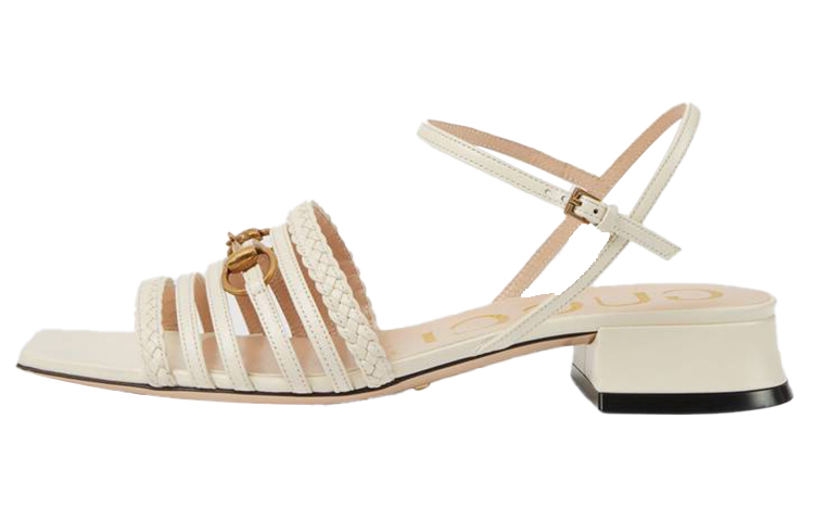 (Women) Gucci Leather Sandal with Horsebit 'White' 645405-C9D00-9022