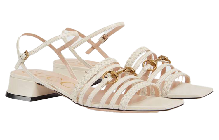 (W) Gucci Leather Sandal with Horsebit 'White' 圖 2