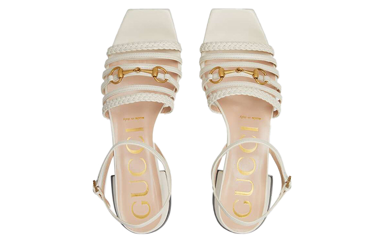(W) Gucci Leather Sandal with Horsebit 'White' 圖 3