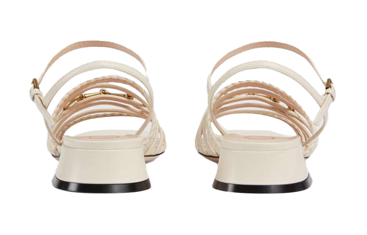 (W) Gucci Leather Sandal with Horsebit 'White' 圖 4