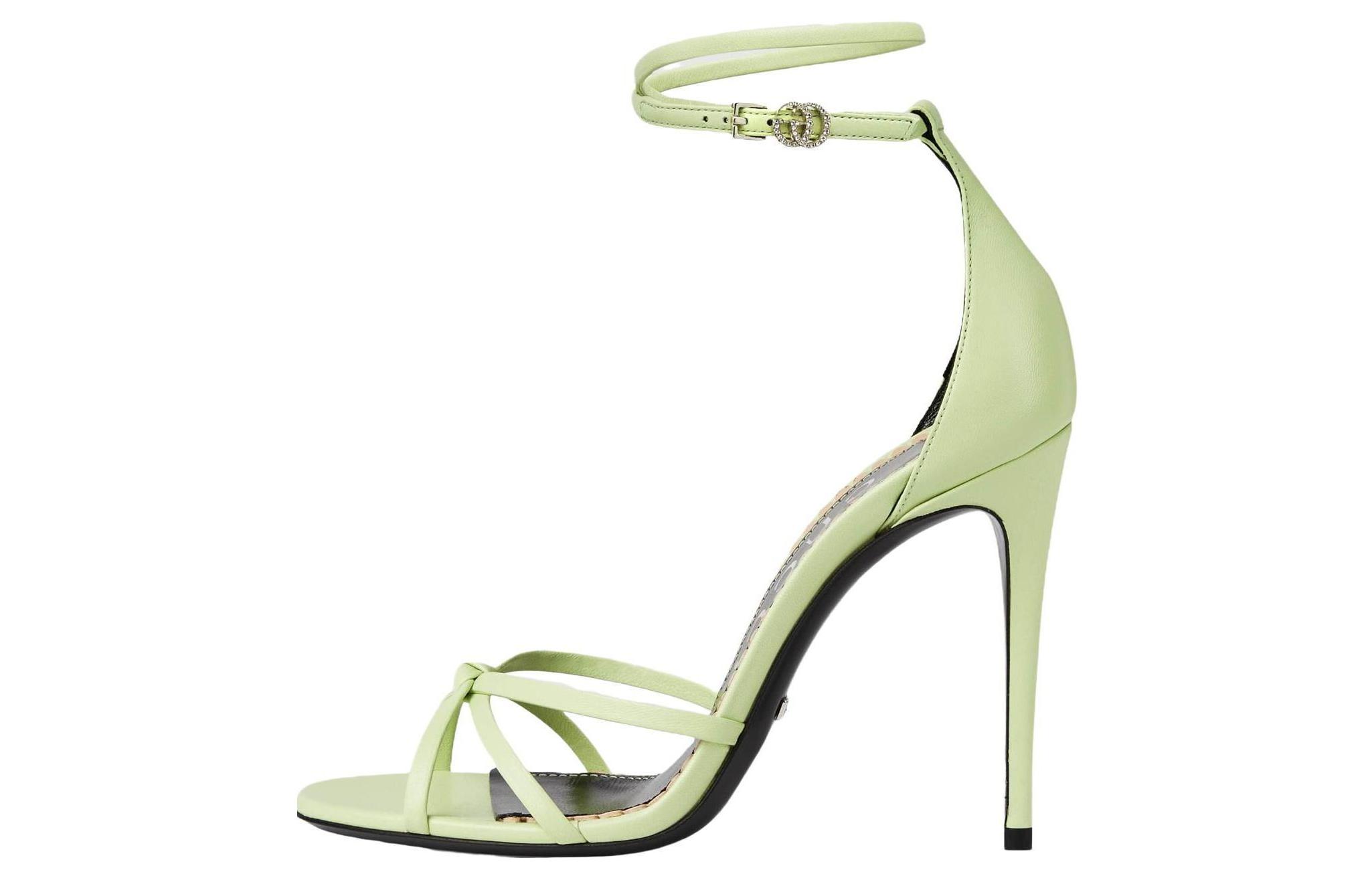 Buy (W) Sandal Kulit Gucci 'Kesederhanaan Elegan Hijau Muda' 748867-BKO00-3801