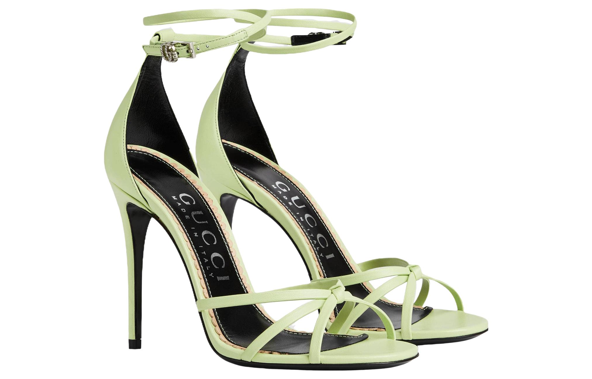 Lookbook (W) Sandal Kulit Gucci 'Kesederhanaan Elegan Hijau Muda' 748867-BKO00-3801