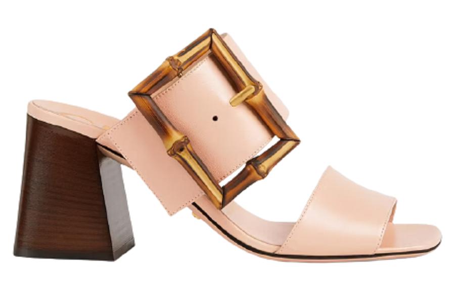 Order GUCCI 古馳 竹扣皮革涼鞋 女款 淺粉色