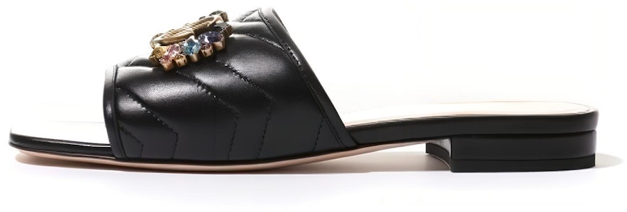 GUCCI古馳 皮革 套穿平底 一字拖鞋 女式 黑色 Buy GUCCI古馳 皮革 套穿平底 一字拖鞋 女式 黑色