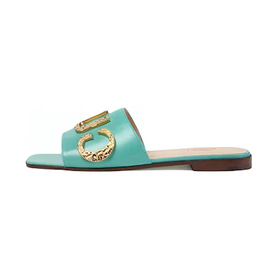 (W) Gucci Leather Slide 'Fashion Blue'