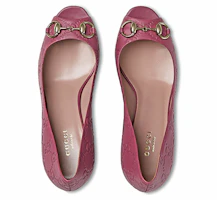 Shop GUCCI 古馳 真皮 時尚涼拖 女款 粉