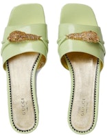 (W) グッチ レザー スライド (グリーン) 750509-CLG00-3801 Lookbook (W) グッチ レザー スライド (グリーン) 750509-CLG00-3801