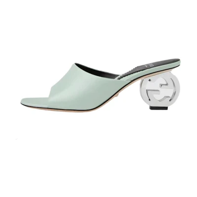(W) Gucci Leather Slide 'Green Fashion'