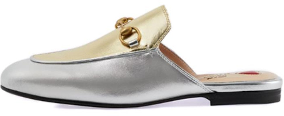 (Women) Gucci Leather Slide 'Metallic Gold and Silver' 731000-B8B20-8160 Buy (Women) Gucci Leather Slide 'Metallic Gold and Silver' 731000-B8B20-8160