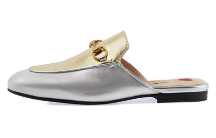 Buy (W) Gucci Ledersandalen ''Metallic Gold und Silber'' 731000-B8B20-8160