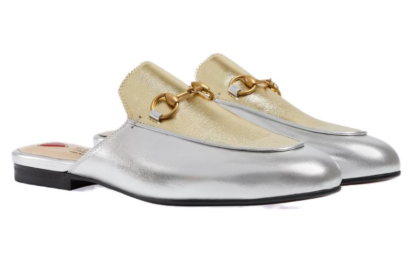 Lookbook (W) Gucci Ledersandalen ''Metallic Gold und Silber'' 731000-B8B20-8160