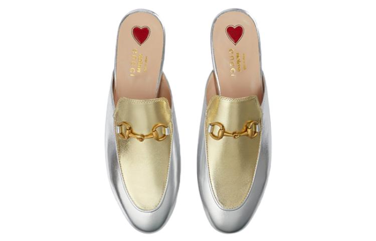 Shop (W) Gucci Ledersandalen ''Metallic Gold und Silber'' 731000-B8B20-8160