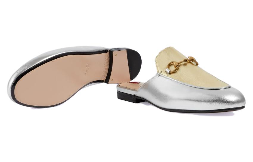 Details for (W) Gucci Ledersandalen ''Metallic Gold und Silber'' 731000-B8B20-8160