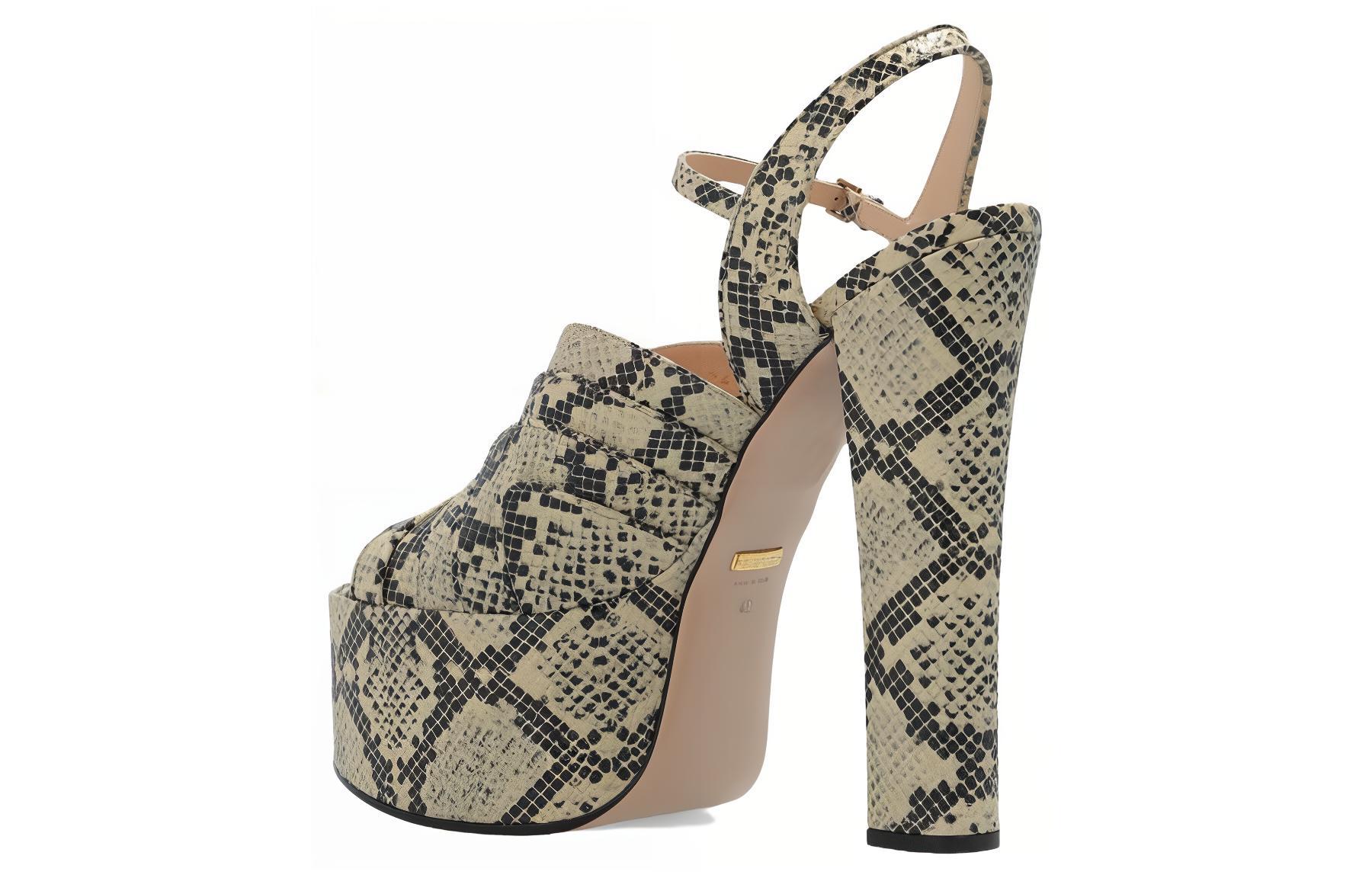 Shop (W) Gucci Sandal Kulit 'Cetak Python' 699424-UVE00-9719