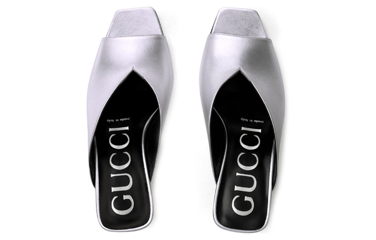 Lookbook (W) Gucci Selipar Kulit 'Perak' 695309-B8B00-8106