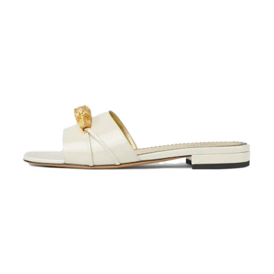 (W) Gucci Leather Slide 'White'