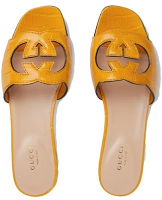 (Women) Gucci Leather Slide 'Yellow' 694451-E5V00-7636 Lookbook (Women) Gucci Leather Slide 'Yellow' 694451-E5V00-7636