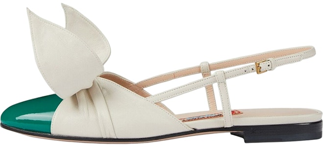 GUCCI古馳 皮革 露跟搭扣 平底鞋 女款 白綠 兔年限定 Buy GUCCI古馳 皮革 露跟搭扣 平底鞋 女款 白綠 兔年限定