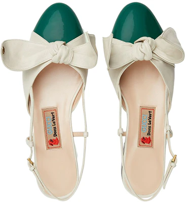 (Women) Gucci Leather Slingback Flats 'White Green Year of the Rabbit' 729755-BNC80-3146 Lookbook (Women) Gucci Leather Slingback Flats 'White Green Year of the Rabbit' 729755-BNC80-3146