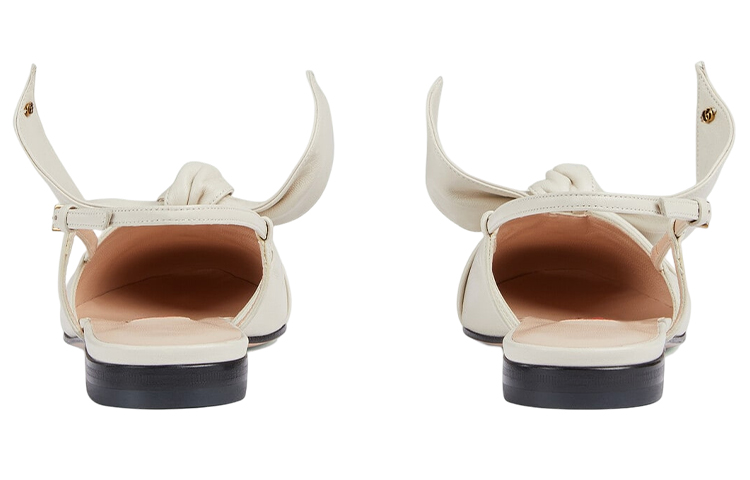 Shop (Women) Gucci Leather Slingback Flats 'White Green Year of the Rabbit' 729755-BNC80-3146