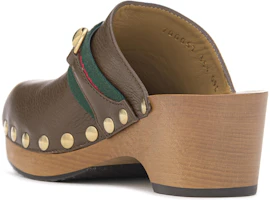 Shop GUCCI古馳 皮革 套著 時尚涼拖 女款 棕色