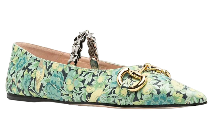 Lookbook (Women) Gucci Leather Slip-On 'Floral Print Green' 639272-2IQ00-4854