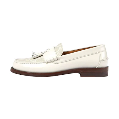(W) Gucci GG Supreme tassel loafers 'White'