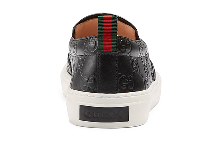 Shop (W) 구찌 블랙 패션 가죽 스니커 (Gucci Black Fashion Leather Sneaker - shortened) 408510-CWCE0-1174