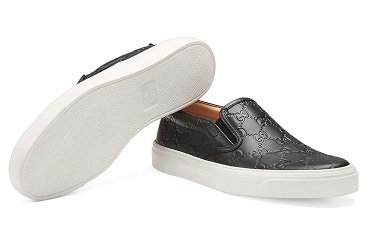 Purchase (W) 구찌 블랙 패션 가죽 스니커 (Gucci Black Fashion Leather Sneaker - shortened) 408510-CWCE0-1174