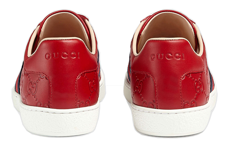 Shop (W) （女性用）グッチ レザースニーカー 'レッドファッション' 387993-CWCG0-6485 387993-CWCG0-6485