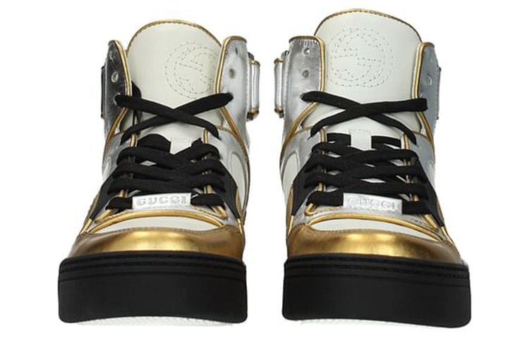 Shop (W) 구찌 레더 스니커즈 '화이트 골드' (Gucci Leather Sneakers 'White Gold') 388015-BJ8M0-8070