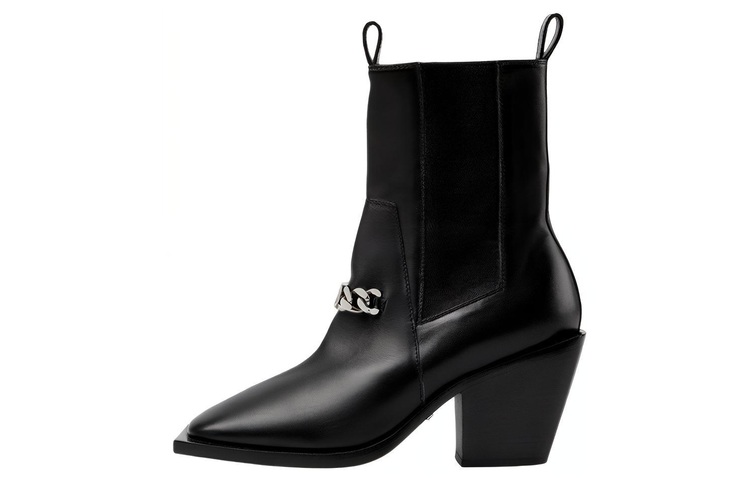 (Women) Gucci Leather Square-Toe Chelsea Boots 'Black' 729966-AABK7-1058