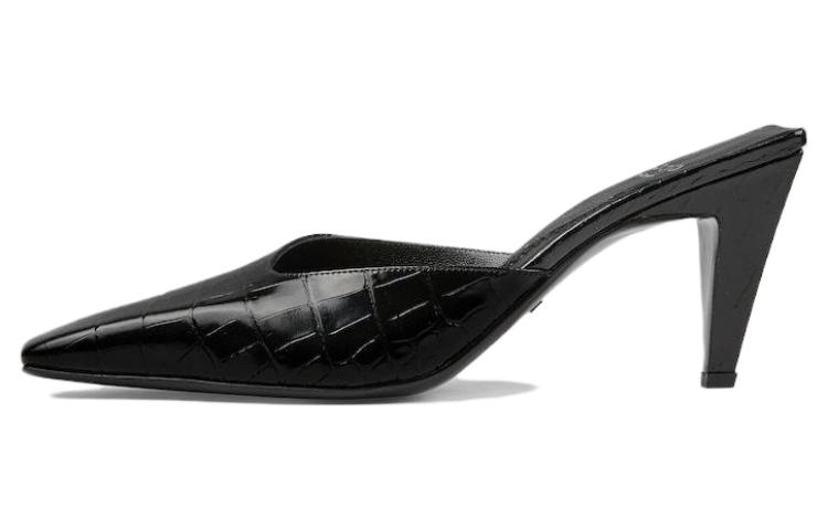 (Women) Gucci Leather Square-Toe Mule 'Black' 764184-UKQ00-1000