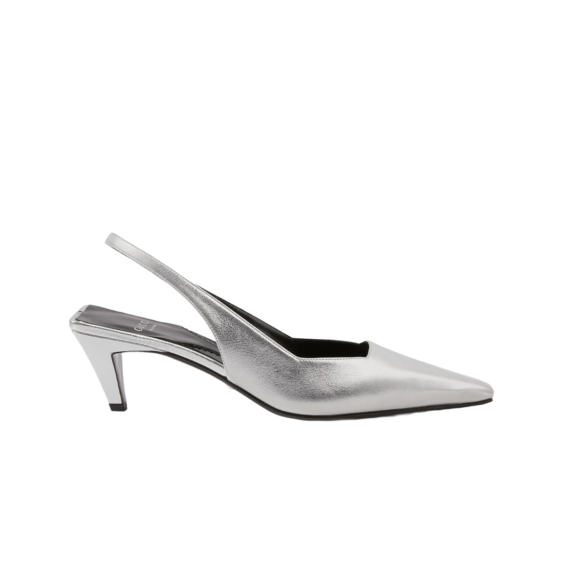 Buy (W) High Heels Gucci Kulit Persegi Slip-On 'Silver' 764192-0MW00-8106