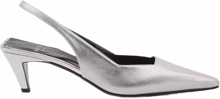 (Women) Gucci Leather Square-Toe Slip-On High Heels 'Silver' 764192-0MW00-8106 (Women) Gucci Leather Square-Toe Slip-On High Heels 'Silver' 764192-0MW00-8106