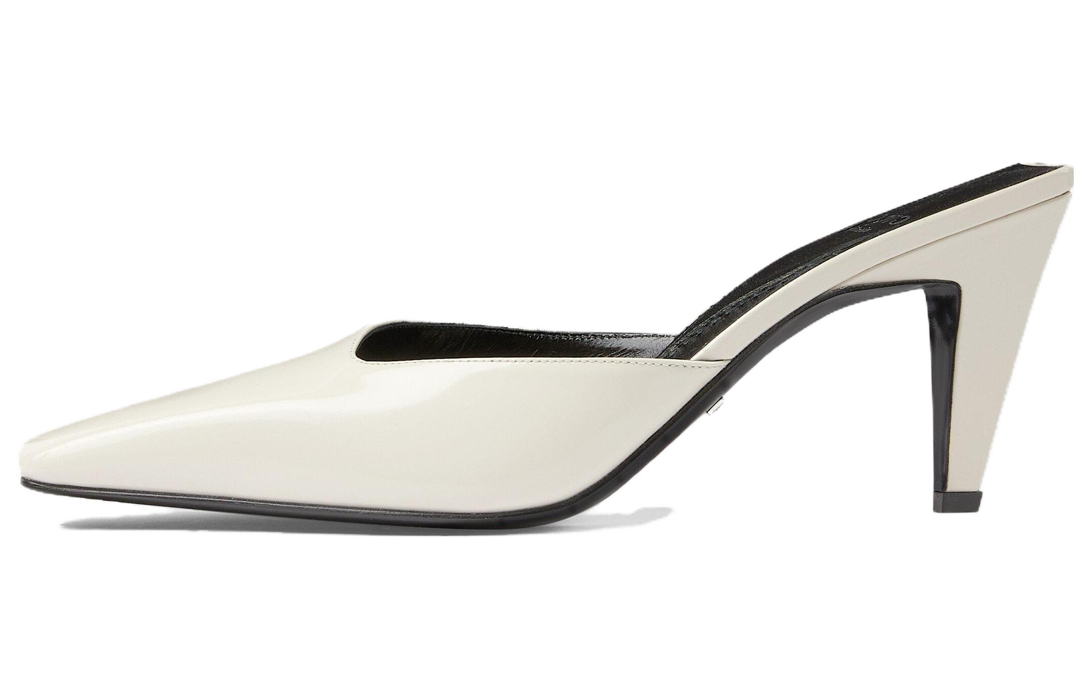 (W) Gucci Leather Square-Toe Slipper 'White'