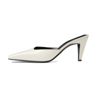 (W) Gucci Leather Square-Toe Slipper 'White'