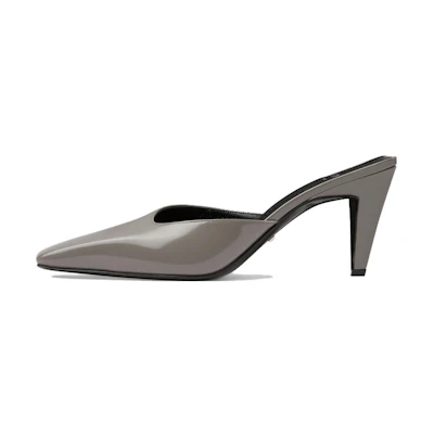 (W) Gucci Leather Square-Toe Mule 'Grey CMFT'