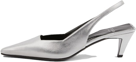 (Women) Gucci Leather Square-Toe Slip-On High Heels 'Silver' 764192-0MW00-8106 (Women) Gucci Leather Square-Toe Slip-On High Heels 'Silver' 764192-0MW00-8106
