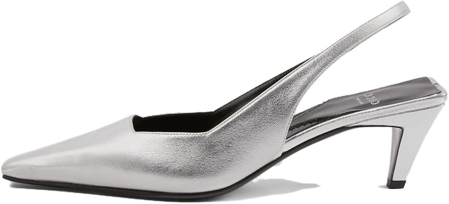 (Women) Gucci Leather Square-Toe Slip-On High Heels 'Silver' 764192-0MW00-8106 Buy (Women) Gucci Leather Square-Toe Slip-On High Heels 'Silver' 764192-0MW00-8106