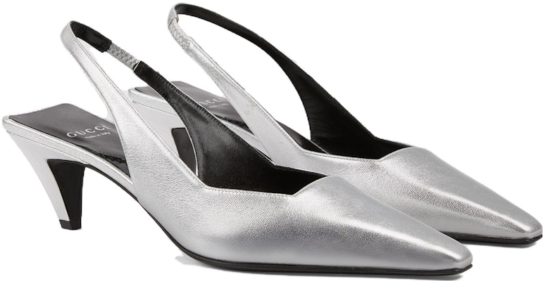 (Women) Gucci Leather Square-Toe Slip-On High Heels 'Silver' 764192-0MW00-8106 Order (Women) Gucci Leather Square-Toe Slip-On High Heels 'Silver' 764192-0MW00-8106