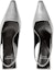 Lookbook (W) Gucci Tumit Tinggi Slip-On Kulit Hujung Petak 'Silver' 764192-0MW00-8106