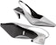 (W) Gucci Tumit Tinggi Slip-On Kulit Hujung Petak 'Silver' 764192-0MW00-8106
